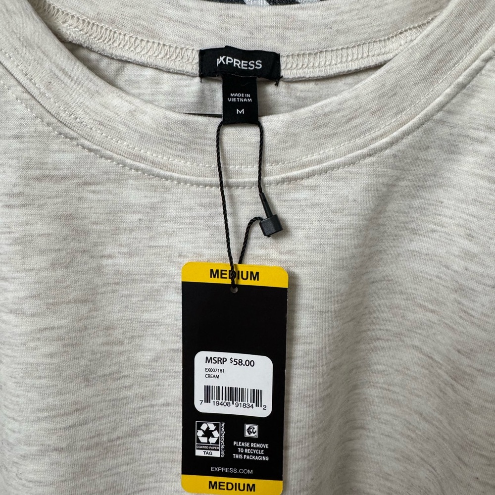 Express Cream Pullover Sweatshirt - Picture 5 of 6